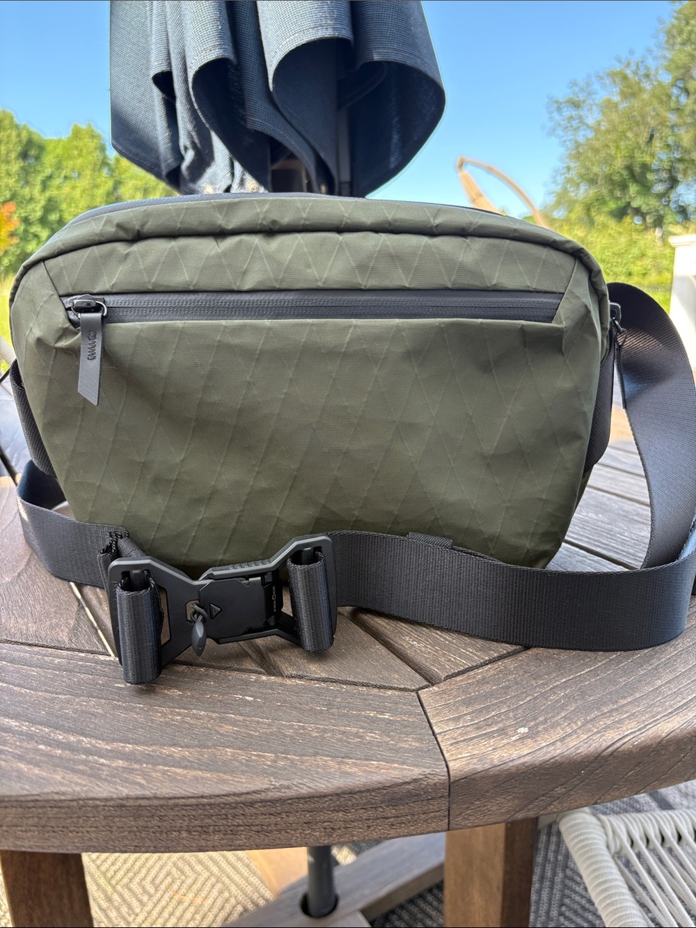 Men's Olive Green Tactical Sling Belt Bag with Black Strap UNISEX